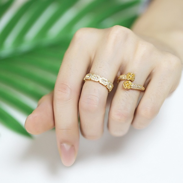 Bulk Jewelry Wholesale gold copper rose Rings JDC-RS-AS122 Wholesale factory from China YIWU China