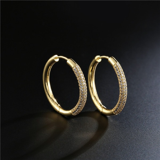 Bulk Jewelry Wholesale gold copper round diamond-encrusted earrings JDC-ES-ag109 Wholesale factory from China YIWU China