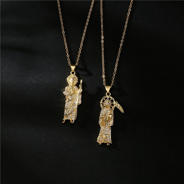 Bulk Jewelry Wholesale gold copper scythe priest Necklaces JDC-NE-ag036 Wholesale factory from China YIWU China