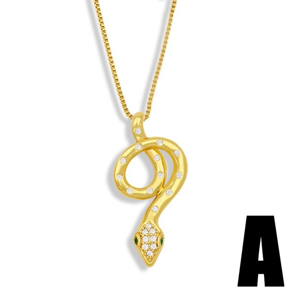 Bulk Jewelry Wholesale gold copper serpentine Necklaces JDC-NE-AS223 Wholesale factory from China YIWU China