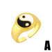 Bulk Jewelry Wholesale gold copper smiley face Tai Chi gossip ring JDC-RS-AS004 Wholesale factory from China YIWU China