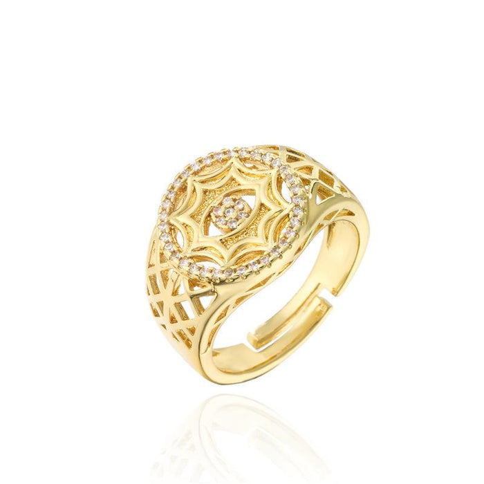 Bulk Jewelry Wholesale gold copper Spider Web Rings JDC-RS-ag134 Wholesale factory from China YIWU China