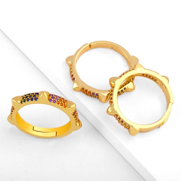 Bulk Jewelry Wholesale gold copper spike Rings JDC-RS-AS074 Wholesale factory from China YIWU China