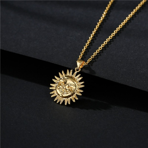 Bulk Jewelry Wholesale gold copper sun Necklaces JDC-NE-ag028 Wholesale factory from China YIWU China
