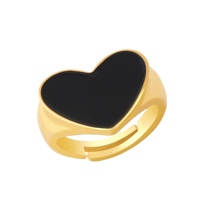 Bulk Jewelry Wholesale gold copper sweet heart drops of oil rings JDC-RS-AS255 Wholesale factory from China YIWU China