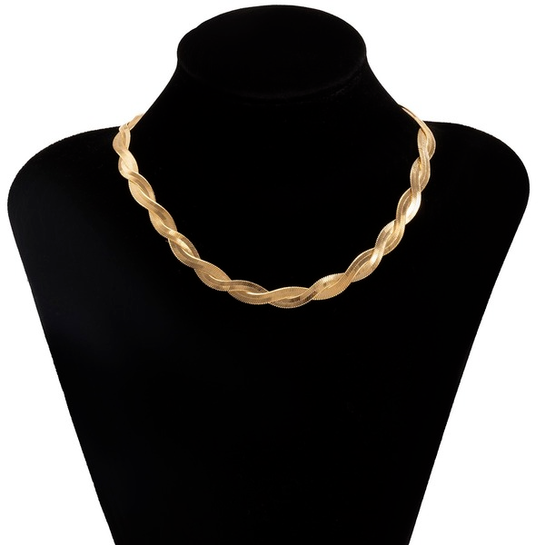 Bulk Jewelry Wholesale gold copper twist snake bone chain necklace JDC-NE-KunJ044 Wholesale factory from China YIWU China