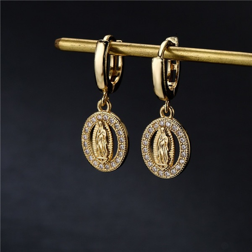 Bulk Jewelry Wholesale gold copper Virgin Mary Earrings JDC-ES-ag033 Wholesale factory from China YIWU China