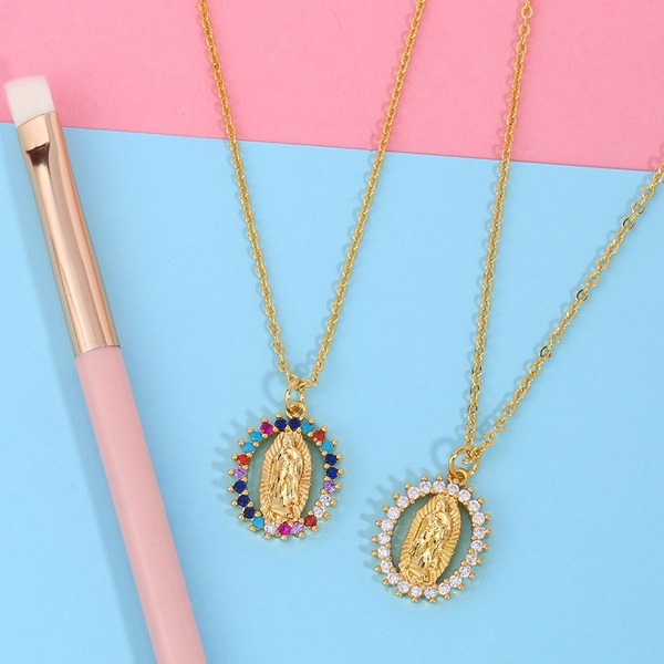 Bulk Jewelry Wholesale gold copper virgin Mary Necklaces JDC-NE-AS204 Wholesale factory from China YIWU China