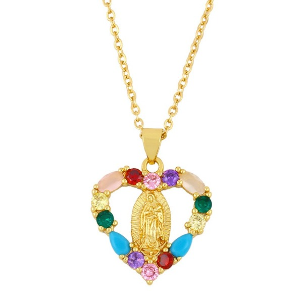 Bulk Jewelry Wholesale gold copper virgin Mary Necklaces JDC-NE-AS234 Wholesale factory from China YIWU China