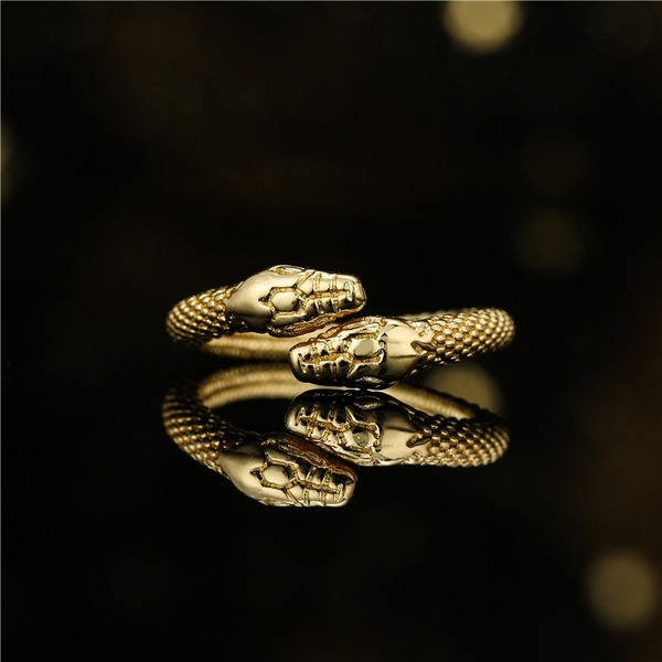Bulk Jewelry Wholesale gold copper wave point snake opening Rings JDC-RS-ag101 Wholesale factory from China YIWU China