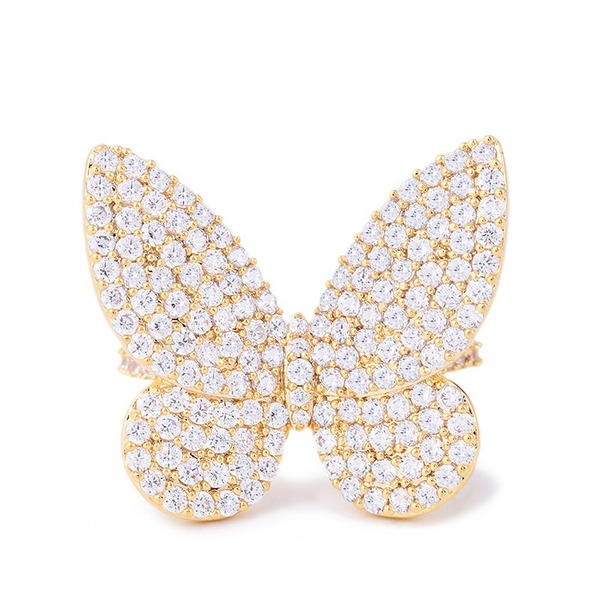 Bulk Jewelry Wholesale gold copper zircon Butterfly Rings JDC-RS-AS209 Wholesale factory from China YIWU China