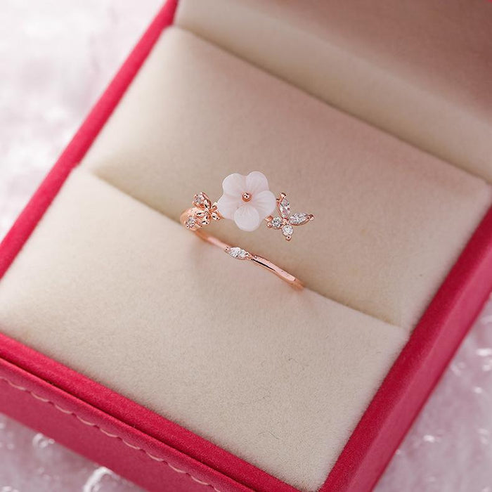 Bulk Jewelry Wholesale gold copper zircon flower ring JDC-RS-RXMS002 Wholesale factory from China YIWU China