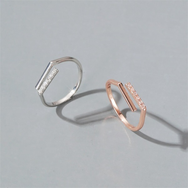 Bulk Jewelry Wholesale gold copper zircon line opening index finger ring JDC-RS-D030 Wholesale factory from China YIWU China