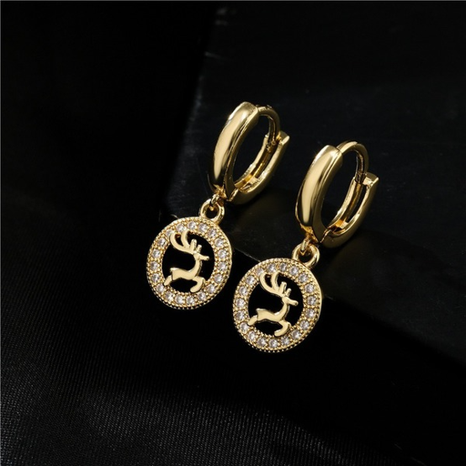 Bulk Jewelry Wholesale gold copper zircon micro-inlaid fawn AAA earrings JDC-ES-ag038 Wholesale factory from China YIWU China
