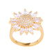 Bulk Jewelry Wholesale gold copper zircon sunflower Rings JDC-RS-AS225 Wholesale factory from China YIWU China