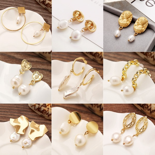 Bulk Jewelry Wholesale gold crystal pearl irregular Earrings JDC-ES-F321 Wholesale factory from China YIWU China