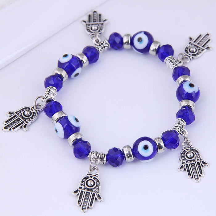 Wholesale gold devil's eye crystal alloy bracelet JDC-BT-WY131 Bracelet 威扬 Blue Bracelet Wholesale Jewelry JoyasDeChina Joyas De China