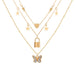 Bulk Jewelry Wholesale Gold Diamond Butterfly Pendant alloy necklace JDC-NE-F340 Wholesale factory from China YIWU China