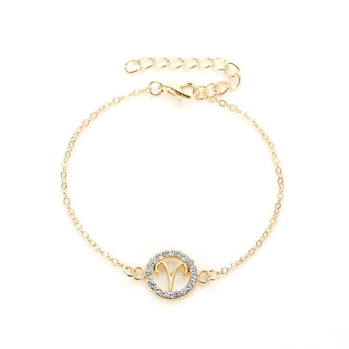 Bulk Jewelry Wholesale gold diamond twelve constellation alloy bracelet JDC-BT-RXD001 Wholesale factory from China YIWU China