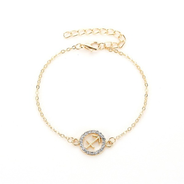 Bulk Jewelry Wholesale gold diamond twelve constellation alloy bracelet JDC-BT-RXD001 Wholesale factory from China YIWU China