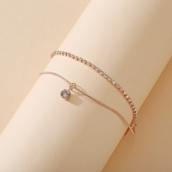 Bulk Jewelry Wholesale gold double diamond snake anklet JDC-AS-F319 Wholesale factory from China YIWU China