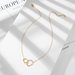 Bulk Jewelry Wholesale gold double ring design alloy Necklace JDC-NE-F360 Wholesale factory from China YIWU China