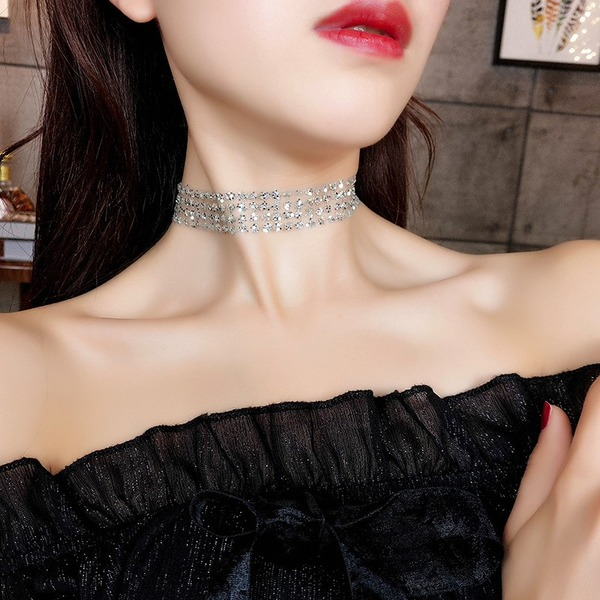 Bulk Jewelry Wholesale gold fabric Korean Sequin Necklaces JDC-NE-sf021 Wholesale factory from China YIWU China