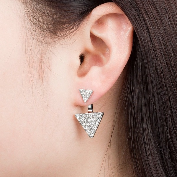 Bulk Jewelry Wholesale gold full diamond size triangle earrings JDC-ES-D412 Wholesale factory from China YIWU China