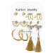 Wholesale gold inlaid rhinestone tassel earring set JDC-ES-F305 earrings JoyasDeChina B09-03-21 Wholesale Jewelry JoyasDeChina Joyas De China