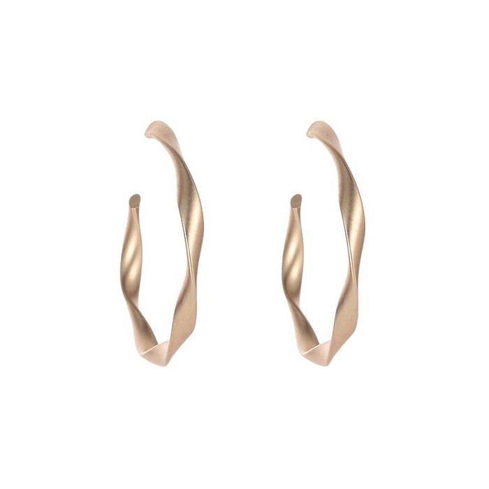 Wholesale gold iron geometric twist Earrings JDC-ES-D391 earrings JoyasDeChina 01 Asian Gold 5866 Wholesale Jewelry JoyasDeChina Joyas De China