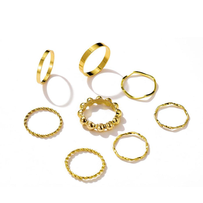 Bulk Jewelry Wholesale gold joint ring retro cool ins wind geometric alloy ring JDC-RS-F371 Wholesale factory from China YIWU China