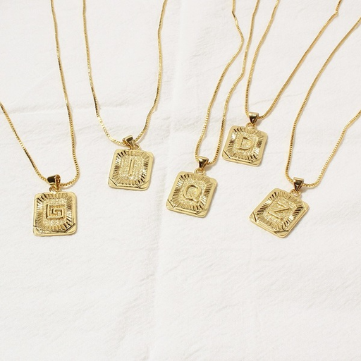 Wholesale gold letter pendant aluminum necklaces JDC-NE-TC226 Necklaces JoyasDeChina Wholesale Jewelry JoyasDeChina Joyas De China