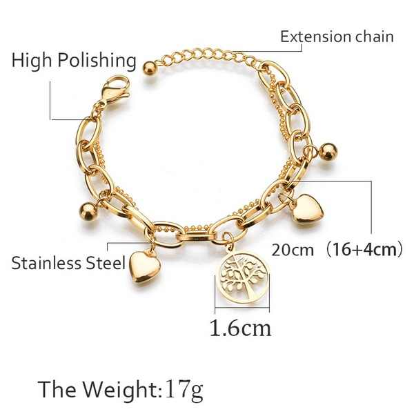 Bulk Jewelry Wholesale gold Life Tree double Bracelet JDC-ST-L009 Wholesale factory from China YIWU China