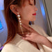 Wholesale gold long pearl earrings JDC-ES-BY-007 Earrings 宝钰 Wholesale Jewelry JoyasDeChina Joyas De China