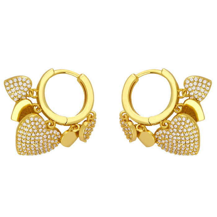 Wholesale gold love COPPER EARRINGS JDC-ES-AS043 Earrings 翱?N Graph color Wholesale Jewelry JoyasDeChina Joyas De China