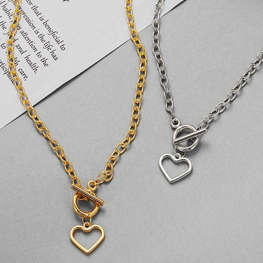 Bulk Jewelry Wholesale gold love elevator pendant exaggerated thick chain hip-hop fan alloy necklace JDC-NE-F349 Wholesale factory from China YIWU China