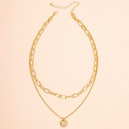 Wholesale gold love heart pendant alloy necklaces JDC-NE-AYN056 necklaces JoyasDeChina Wholesale Jewelry JoyasDeChina Joyas De China