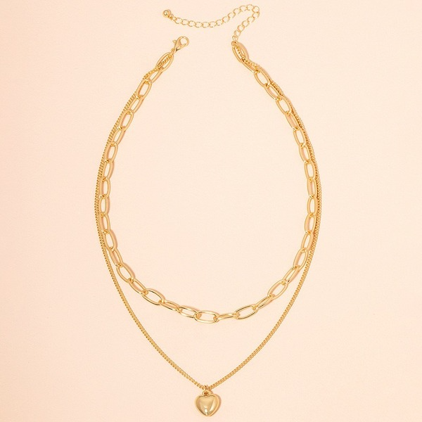 Wholesale gold love heart pendant alloy necklaces JDC-NE-AYN056 necklaces JoyasDeChina Wholesale Jewelry JoyasDeChina Joyas De China