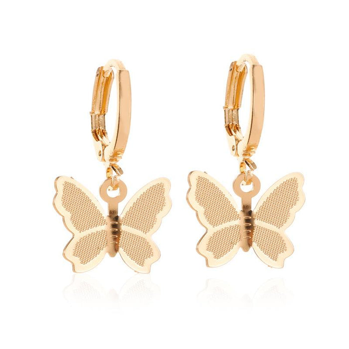 Wholesale gold matte butterfly earring earrings JDC-ES-D397 earrings JoyasDeChina 01KC Gold 4614 Wholesale Jewelry JoyasDeChina Joyas De China