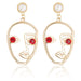 Wholesale gold metal Facebook studs JDC-ES-D352 earrings JoyasDeChina 01 red eyes 6722 Wholesale Jewelry JoyasDeChina Joyas De China