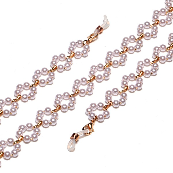 Bulk Jewelry Wholesale gold metal fully handmade white flower pearl glasses rope JDC-MC-YM015 Wholesale factory from China YIWU China