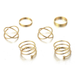 Bulk Jewelry Wholesale gold metal geometric circle round joint ring 6 sets JDC-RS-C078 Wholesale factory from China YIWU China