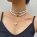 Bulk Jewelry Wholesale gold metal geometric imitation pearl set necklace JDC-NE-KunJ041 Wholesale factory from China YIWU China