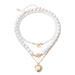 Bulk Jewelry Wholesale gold metal geometric imitation pearl set necklace JDC-NE-KunJ041 Wholesale factory from China YIWU China