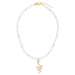Bulk Jewelry Wholesale gold metal pearl metal ribbon necklace women JDC-NE-V4 Wholesale factory from China YIWU China