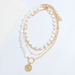 Bulk Jewelry Wholesale gold metal pearl splicing clavicle chain JDC-NE-V3 Wholesale factory from China YIWU China