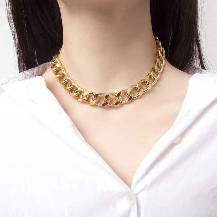 Bulk Jewelry Wholesale gold metal single-layer necklace JDC-NE-KunJ011 Wholesale factory from China YIWU China