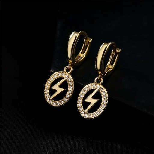 Bulk Jewelry Wholesale gold micro inlaid zircon lightning modeling Earrings JDC-ES-ag030 Wholesale factory from China YIWU China