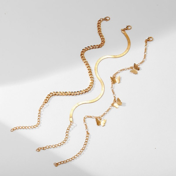 Bulk Jewelry Wholesale gold multi-layer chain butterfly pendant alloy Anklet JDC-AS-F410 Wholesale factory from China YIWU China