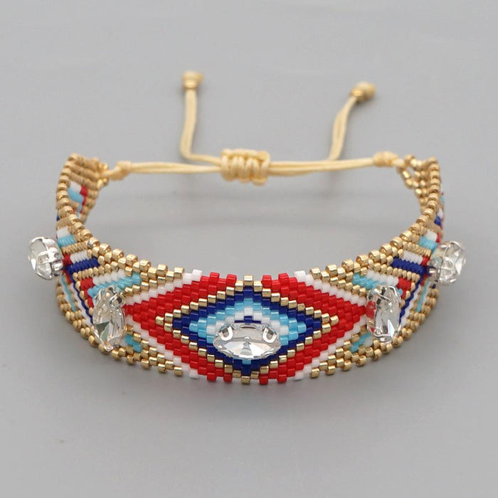 Bulk Jewelry Wholesale gold national style geometric diamond zircon Miyuki beads woven pure bracelet JDC-gbh411 Wholesale factory from China YIWU China